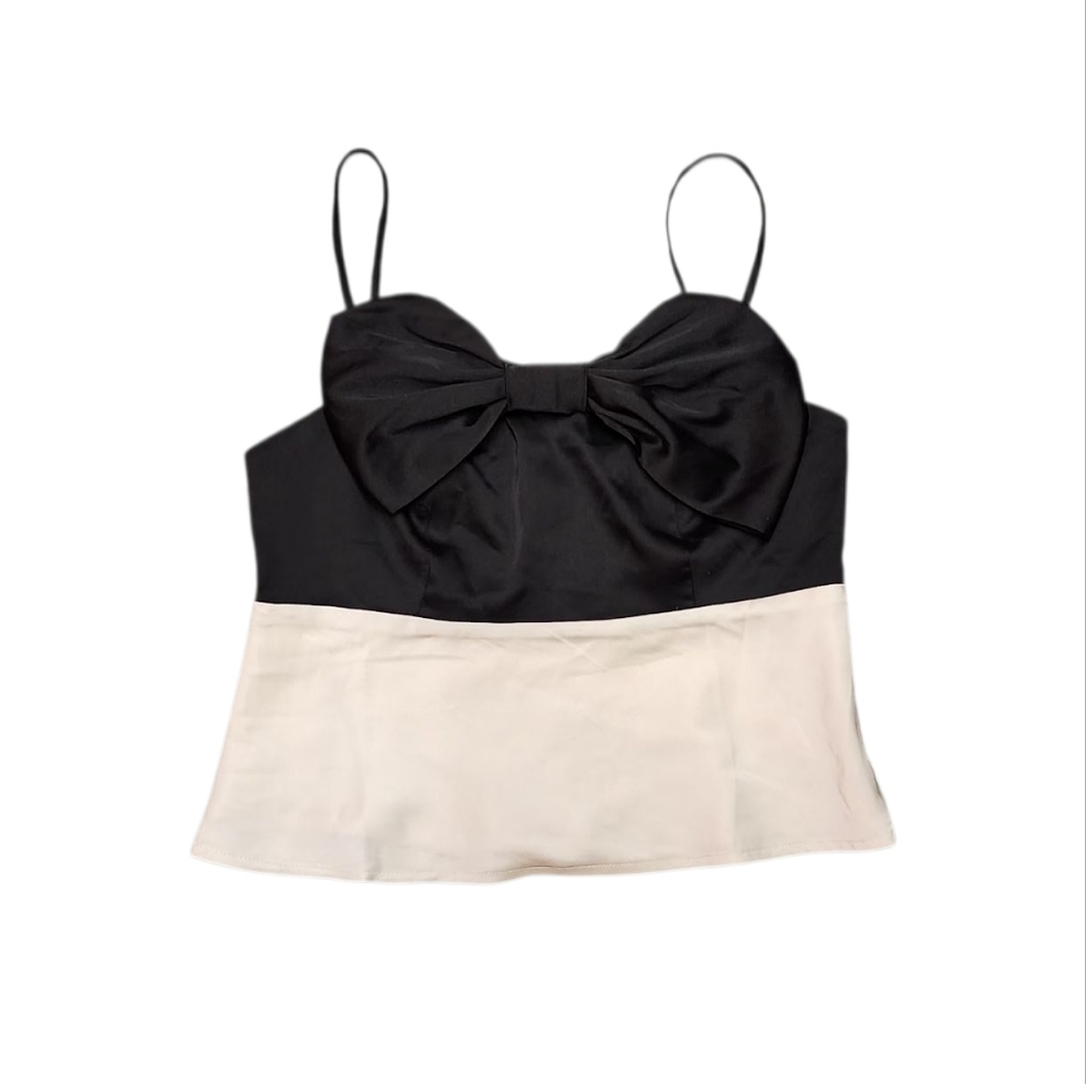 Le Lis Monochrome Bow Detail Crop Top NWT